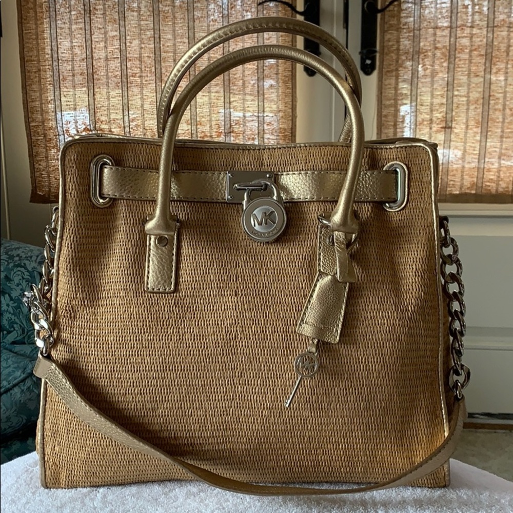 Michael Kors Straw Hamilton Bag